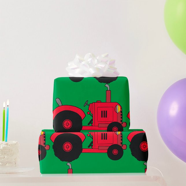 Vintage Red Tractor Wrapping Paper (Creator Uploaded)
