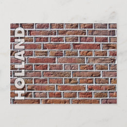 Vintage Red Traditional Dutch Brickwork Pointing Postcard