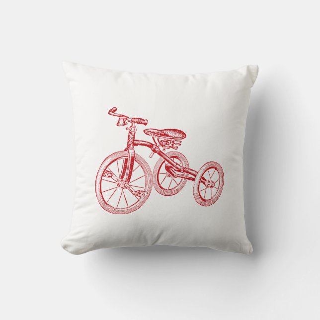 Vintage Red Tricycle Cushion (Front)