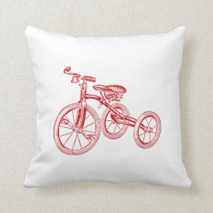 Vintage Red Tricycle Cushion