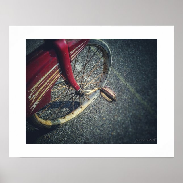 Vintage Red Tricycle Poster Print (Front)