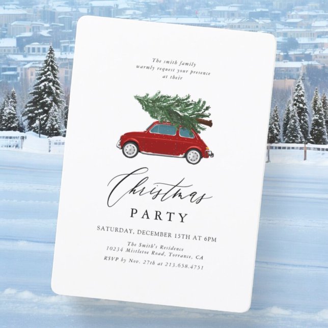 Vintage Red Truck Christmas Holiday Party  Invitation (Creator Uploaded)