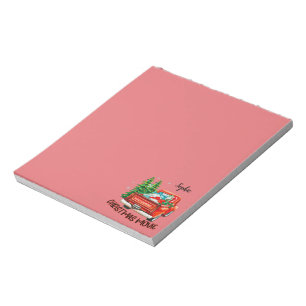 Vintage Red Truck Christmas Movie Notepad