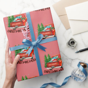 Vintage Red Truck Christmas Movie Wrapping Paper