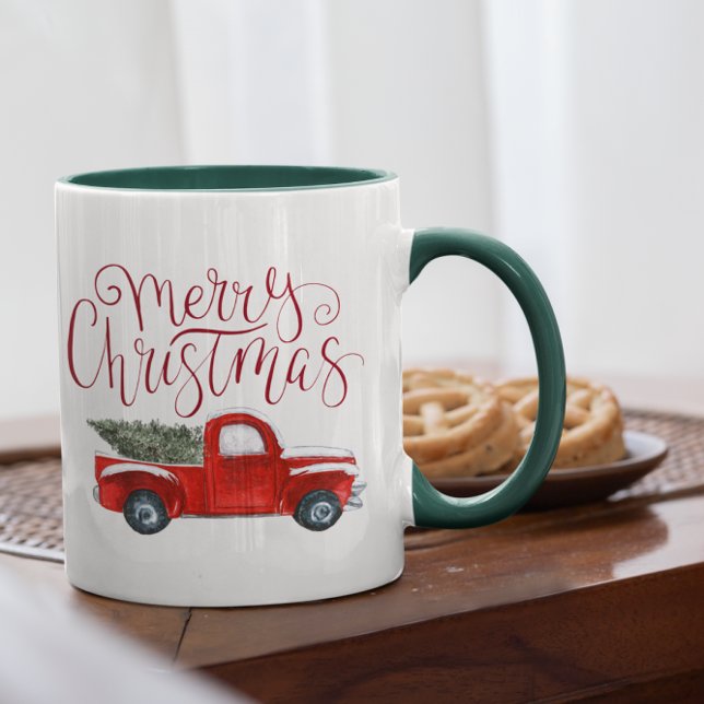 Vintage Red Truck Christmas Mug (Creator Uploaded)