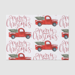 Vintage Red Truck Christmas Tissue Paper