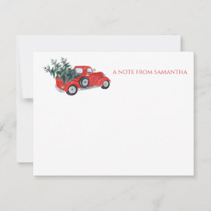 Vintage Red Truck Christmas Trees Card