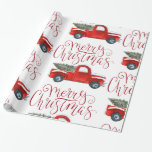 Vintage Red Truck Christmas Wrapping Paper<br><div class="desc">Create custom wrapping paper & personalised gift wrap for all occasions. When you give a present wrapped in custom wrapping paper, it is sure to put a smile on everyone's face! Add your custom wording to this design by using the "Edit this design template" boxes on the right hand side...</div>