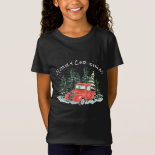 Vintage Red Truck Christmas Xmas Farm Decor Pajama T-Shirt