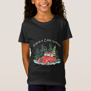 Vintage Red Truck Christmas Xmas Farm Decor Pajama T-Shirt