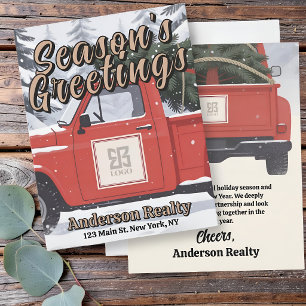 Vintage Red Truck Corporate Business Logo Card