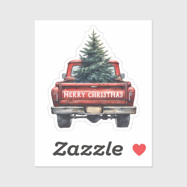 Vintage Red Truck Merry Christmas Contour Cut (Sheet)