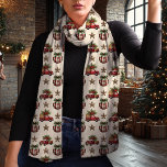 Vintage Red Truck Plaid Ornaments Christmas  Scarf<br><div class="desc">Celebrate the holidays in style with this charming chiffon scarf featuring a nostalgic vintage red truck and festive ornaments pattern. With plaid ornaments, rustic stars, and classic red trucks carrying Christmas trees, this scarf exudes holiday spirit. The lightweight chiffon fabric adds a touch of elegance and comfort, making it the...</div>