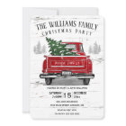 Vintage Red Truck Rustic Family Christmas Party