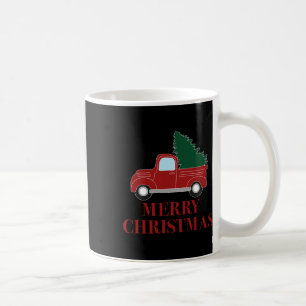 Vintage Red Truck With Christmas Tree Coffee Mug