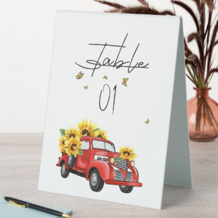 Vintage Red Truck with Sunflowers Baby Shower
