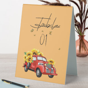 Vintage Red Truck with Sunflowers Baby Shower