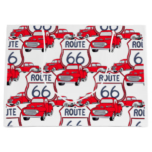 Vintage Red Trucks on Route 66 Large Gift Bag