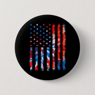 Vintage Red White And Blue Tie Dye American Flag T 6 Cm Round Badge