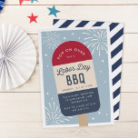 Vintage Red White & Blue Pop Labour Day BBQ Invitation<br><div class="desc">Invite friends, family and neighbours to your Labour Day Weekend celebration with these festive invitations in a classic red, white, and blue colour palette. Modern design features a red, white and blue ice cream pop illustration on a blue background dotted with patriotic stars and fireworks. Customise with your event type,...</div>