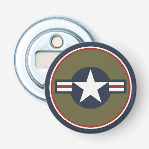 Vintage Red White Blue USAAF Insignia Star Bars Bottle Opener