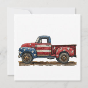 Vintage Red, White, Blue: Vintage Glory Holiday Card