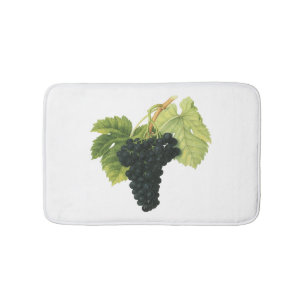Vintage Red Wine Organic Grape Cluster, Food Fruit Bath Mat