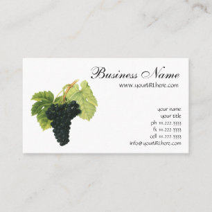 Vintage Red Wine Organic Grape Cluster, Food Fruit Business Card