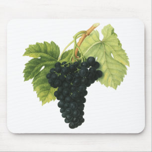 Vintage Red Wine Organic Grape Cluster, Food Fruit Mouse Mat