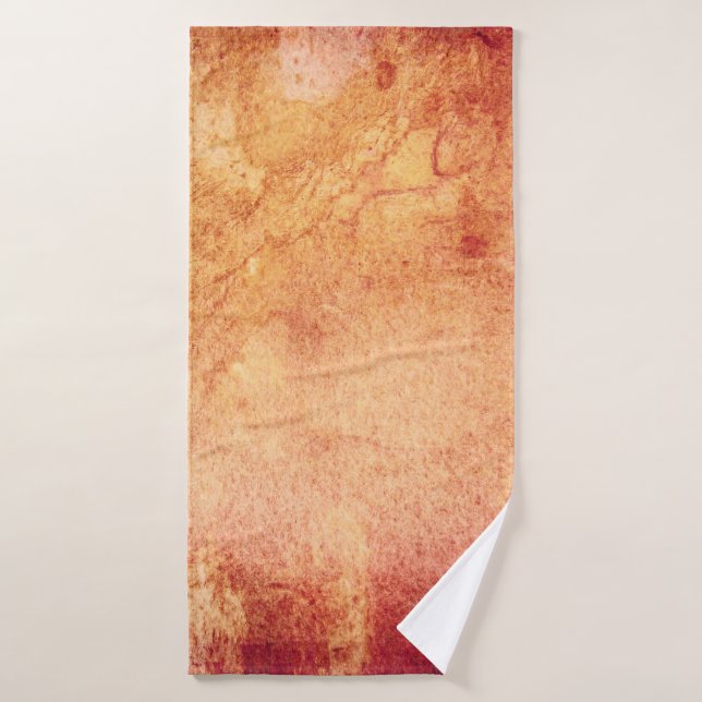Vintage red yellow orange retro bath towel (Bath Towel)