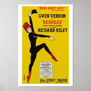 Vintage Redhead Musical Theatre Art Print Poster