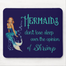 Vintage Redhead Pinup Mermaid in Diamonds Quote