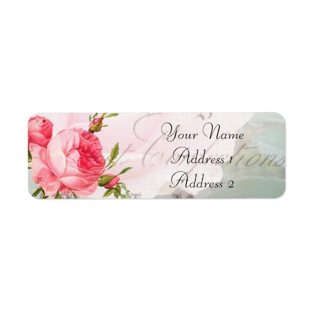 Vintage Redoute Rose Address Labels (Front)
