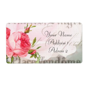 Vintage Redoute Rose Avery Shipping Labels