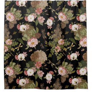 Vintage Redouté Roses And Flowers Rococo Garden 1 Shower Curtain