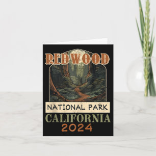 Vintage Redwood National Park California Hiking Ca Card