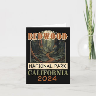 Vintage Redwood National Park California Hiking Ca Card