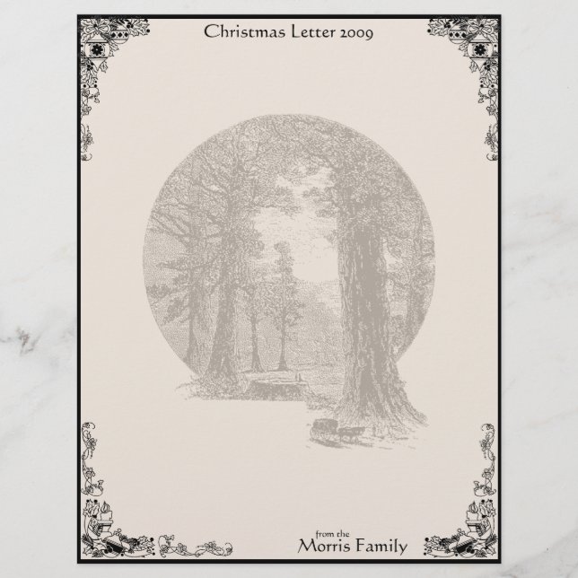 Vintage Redwood Trees Christmas 2009 Letterhead (Front)