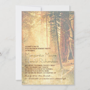 Vintage Redwood Trees Engagement Party Invite