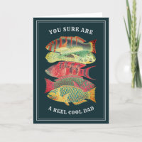 Vintage Reel Cool Dad Fish Father's Day | Dark