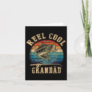 Vintage Reel Cool Grandad Fish Fishing Shirt Fathe Card