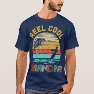 Vintage Reel Cool Grandpa Fish Fishing Fathers Day T-Shirt
