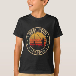 Vintage Reel Cool Pappy Fish Fishing Funny Fathers T-Shirt