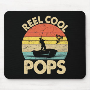 Vintage Reel Cool Pops Fishing Father's Day Fisher Mouse Mat