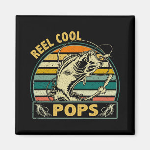 Vintage Reel Cool Pops Fishing Fathers Day For Gra Magnet