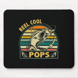 Vintage Reel Cool Pops Fishing Fathers Day For Gra Mouse Mat