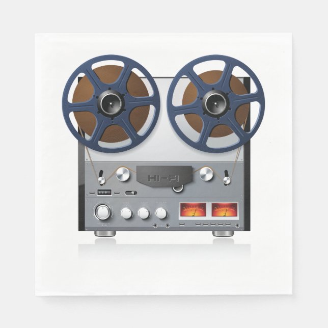 Vintage Reel Tape Deck Napkin (Front)
