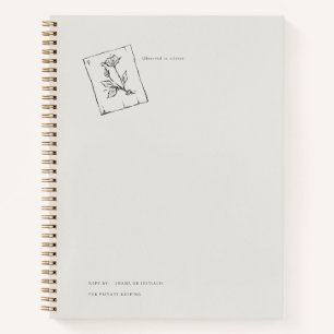 Vintage Regency Inspired Pressed Rose Notebook
