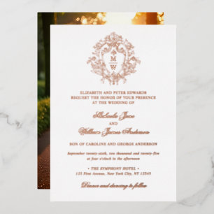 Vintage Regency Monogram Crest Photo Wedding