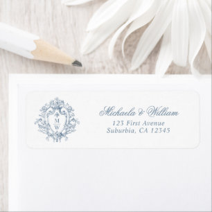 Vintage Regency Monogram Crest Return Address